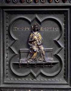 Temperance, panel F av sørdørene til dåpskapellet i San Giovanni, 1336 (bronse)